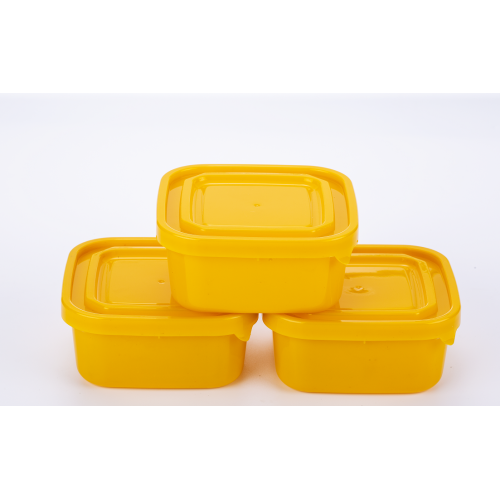 3PK square food container plastic lunch box 3pcs